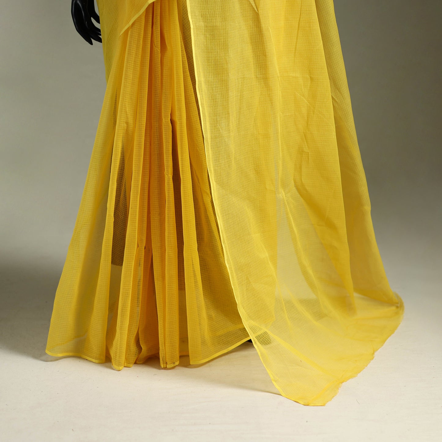 Yellow - Nazaakat Kota Doria Cotton Plain Saree with Blouse & Jewellery Set 50