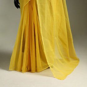 Yellow - Nazaakat Kota Doria Cotton Plain Saree with Blouse & Jewellery Set 50