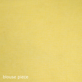 Yellow - Nazaakat Kota Doria Cotton Plain Saree with Blouse & Jewellery Set 50