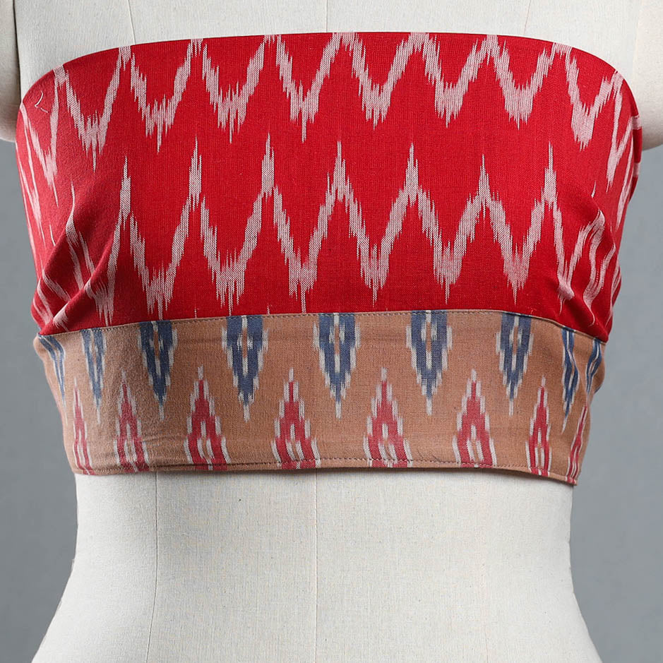 Red - Cotton Pochampally Ikat Blouse Piece 63