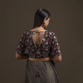 Ajrakh Hand Block Print Natural Dyed Cotton Readymade Blouse 12