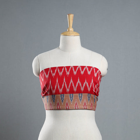 Red - Cotton Pochampally Ikat Blouse Piece 63