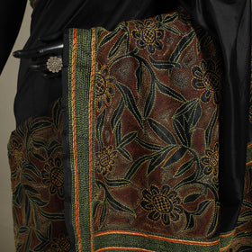 Black - bengal hand embroidery bangalore silk handloom