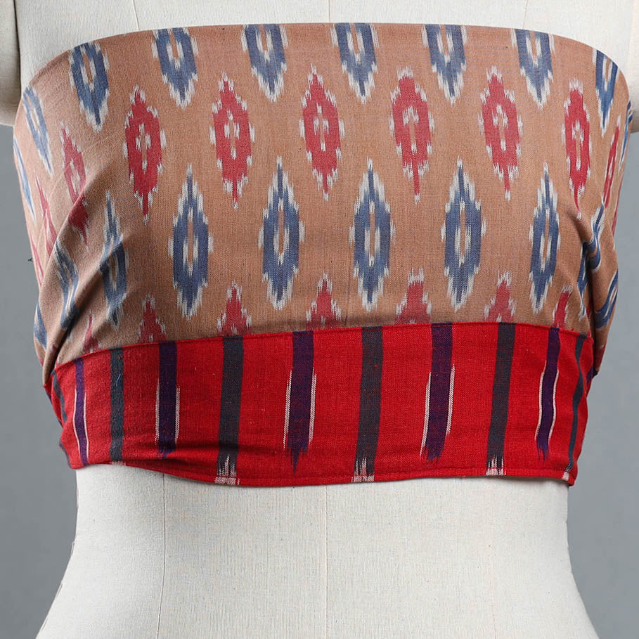 Brown- Cotton Pochampally Ikat Blouse Piece 64