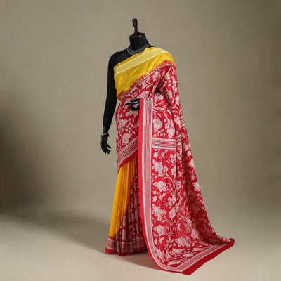 Red - bengal hand embroidery bangalore silk handloom kantha