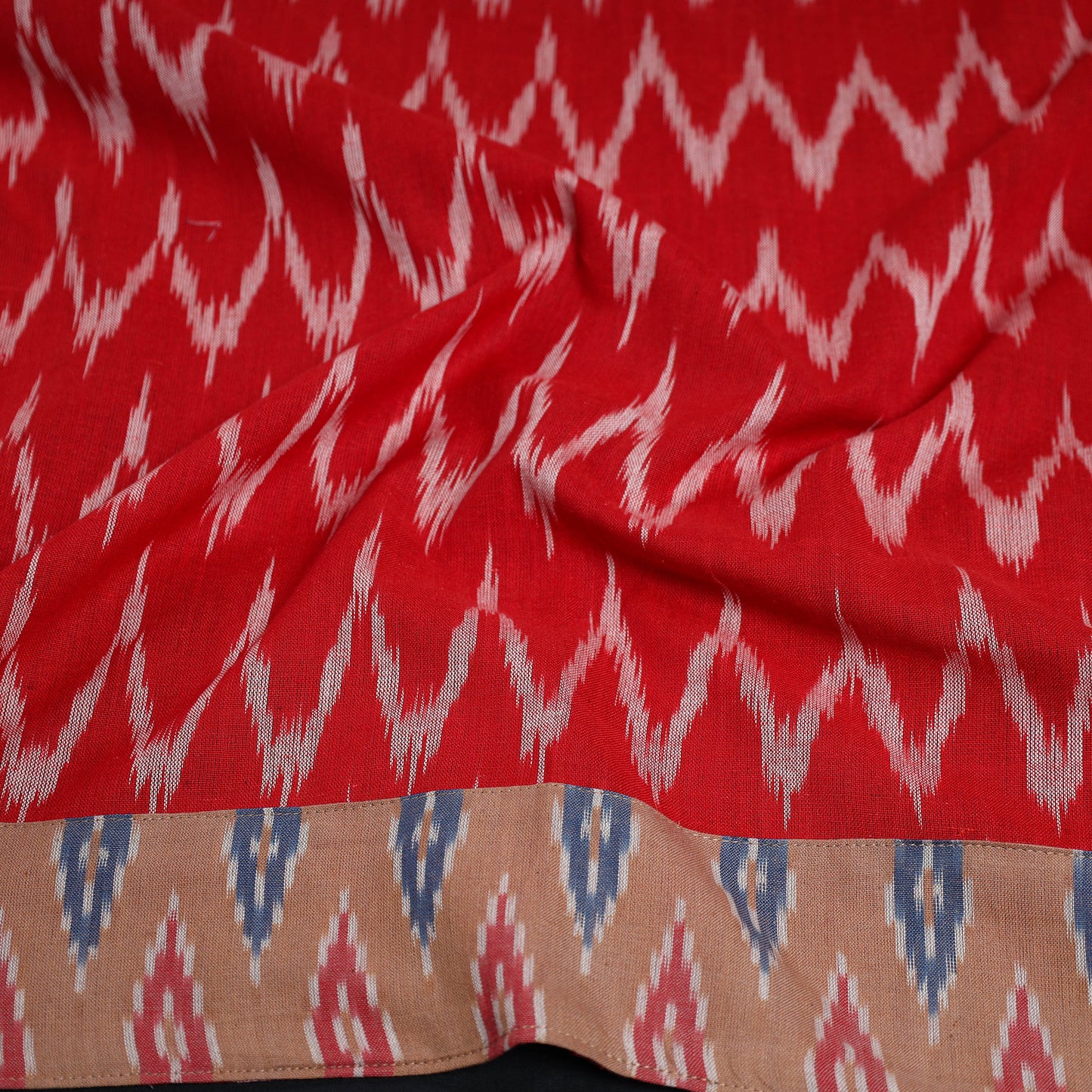 Red - Cotton Pochampally Ikat Blouse Piece 63