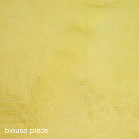 Yellow - Nazaakat Kota Doria Cotton Plain Saree with Blouse & Jewellery Set 51