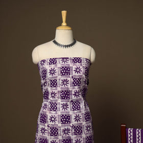 Purple - 3pc cotton kutch batik dress material 05