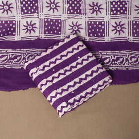 Purple - 3pc cotton kutch batik dress material 05