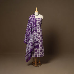 Purple - 3pc cotton kutch batik dress material 05