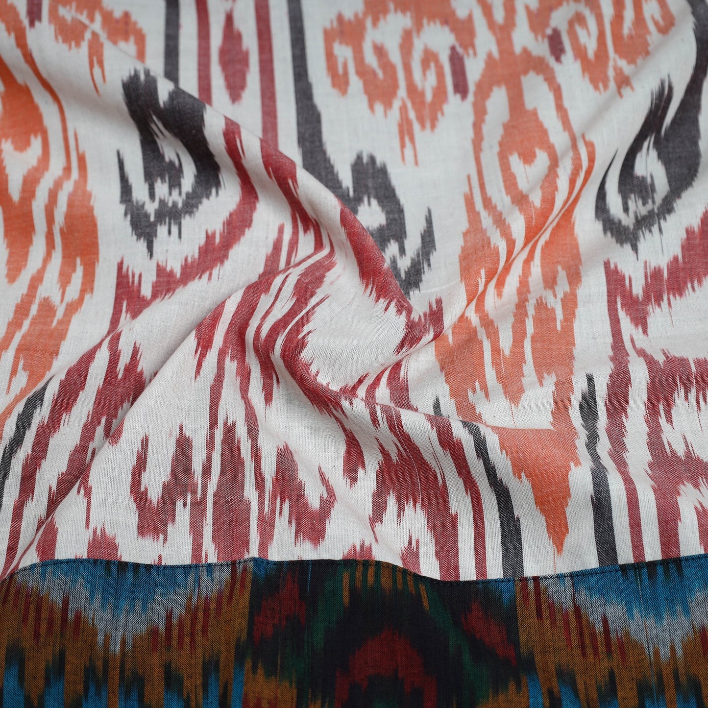 White - Cotton Pochampally Ikat Blouse Piece 56