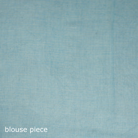 Blue - Nazaakat Kota Doria Cotton Plain Saree with Blouse & Jewellery Set 52