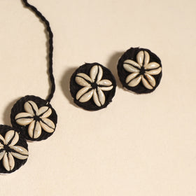 Navratri Special! Black Thread & Shell Work Necklace Set