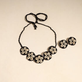 Navratri Special! Black Thread & Shell Work Necklace Set
