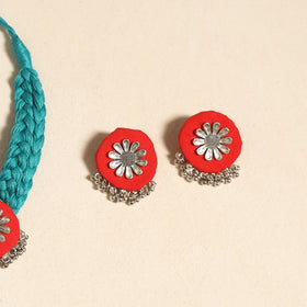 Navratri Special! Blue Fabart German Silver Necklace Set