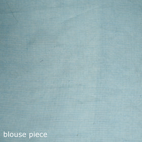 Blue - Nazaakat Kota Doria Cotton Plain Saree with Blouse & Jewellery Set 53