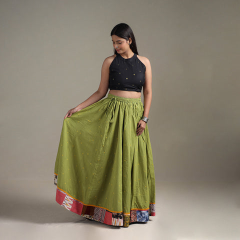Green - Jacquard 24 Kali Patchwork Cotton Long Skirt 20