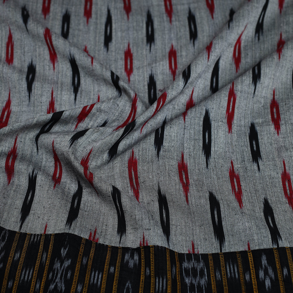 Grey - Cotton Pochampally Ikat Blouse Piece 37