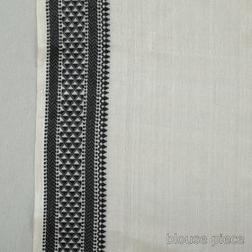 White - traditional vidarbha tussar silk handloom saree