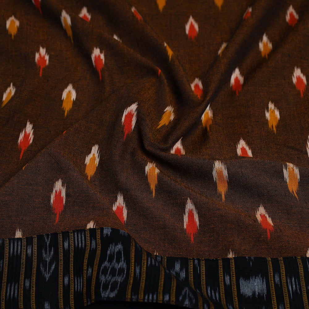 Brown - Cotton Pochampally Ikat Blouse Piece 26