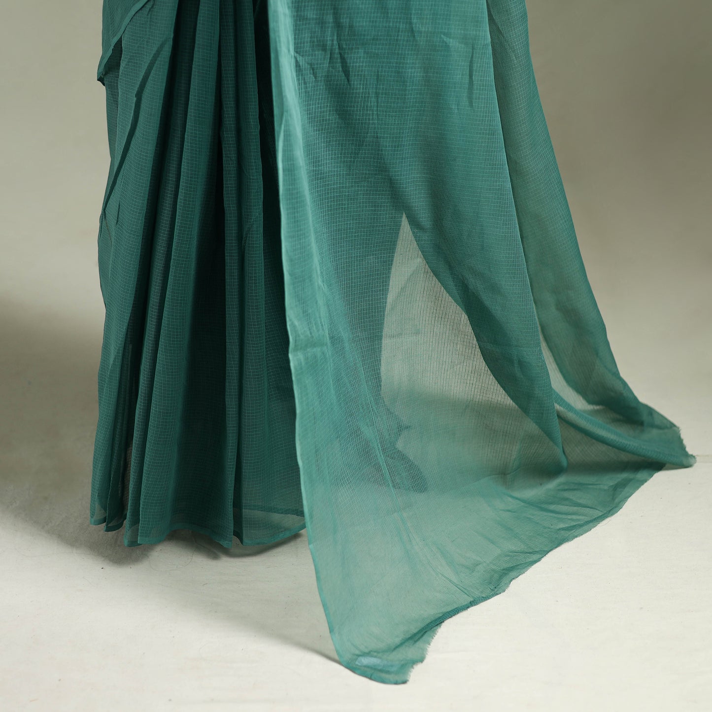 Green - Nazaakat Kota Doria Cotton Plain Saree with Blouse & Jewellery Set 56