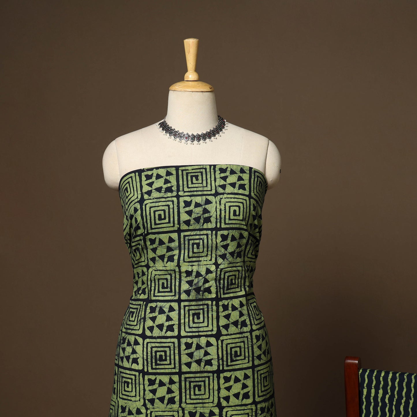 Green - 3pc cotton kutch batik dress material 11