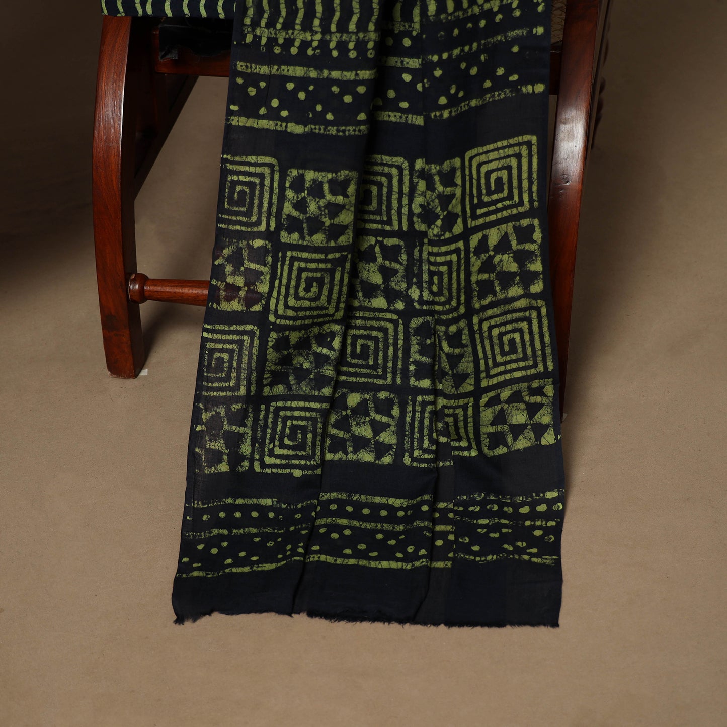 Green - 3pc cotton kutch batik dress material 11