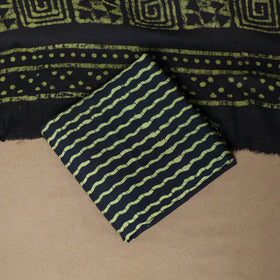 Green - 3pc cotton kutch batik dress material 11