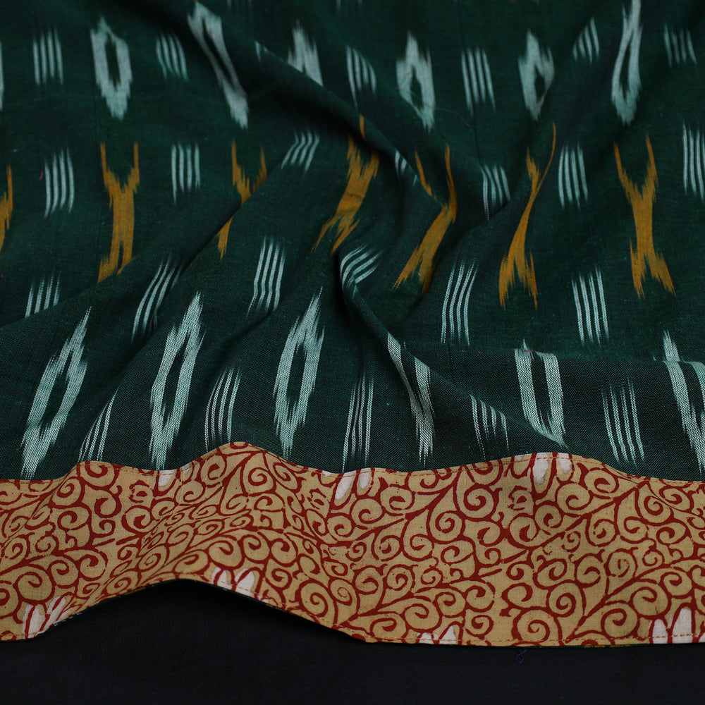 Green - Cotton Pochampally Ikat Blouse Piece 11