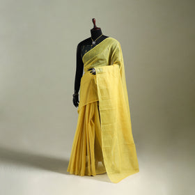 Yellow - Nazaakat Kota Doria Cotton Plain Saree with Blouse & Jewellery Set 58