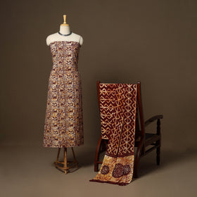 Maroon - 3pc cotton kutch batik dress material 14