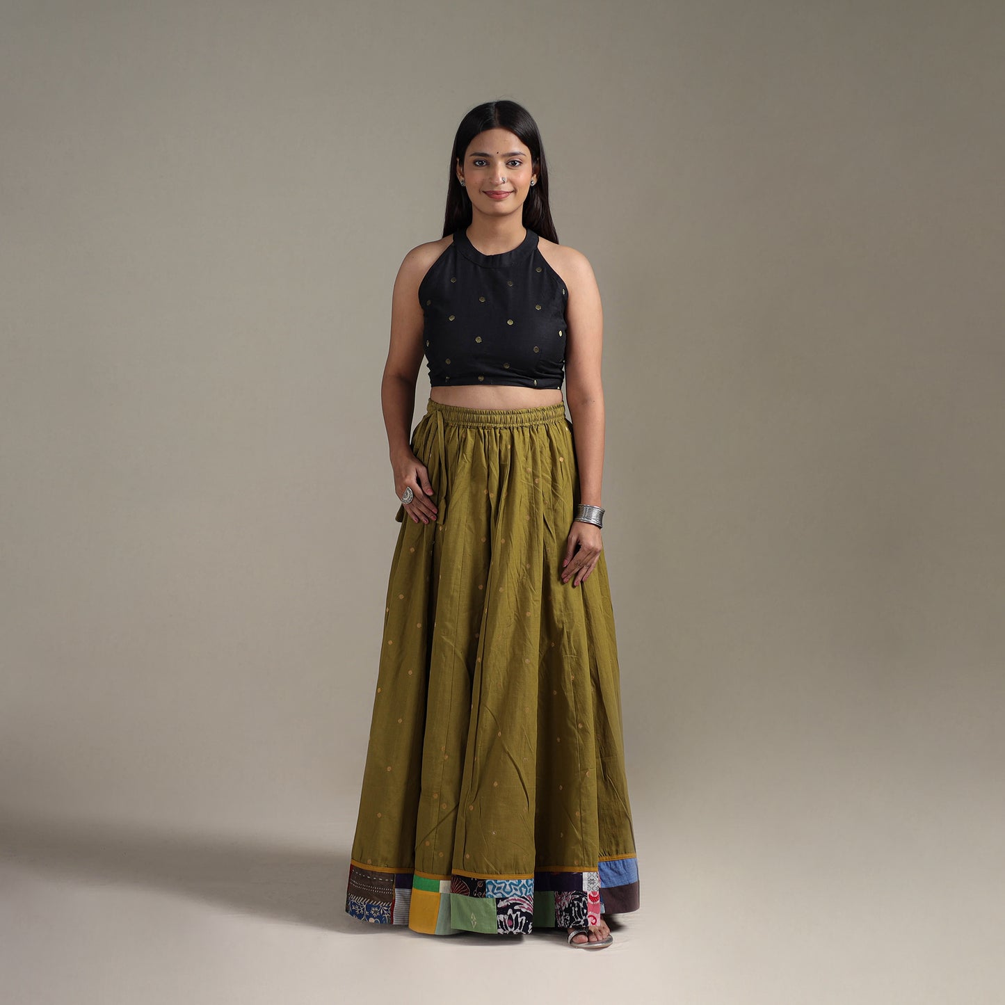 Jacquard 24 Kali Patchwork Cotton Long Skirt 32