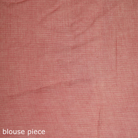 Red - Nazaakat Kota Doria Cotton Plain Saree with Blouse & Jewellery Set 60