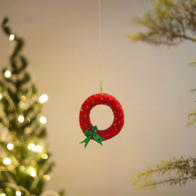 Shop Wreath Felt Ornament - Handmade Christmas Decor