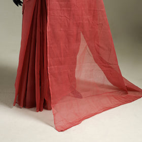 Red - Nazaakat Kota Doria Cotton Plain Saree with Blouse & Jewellery Set 61