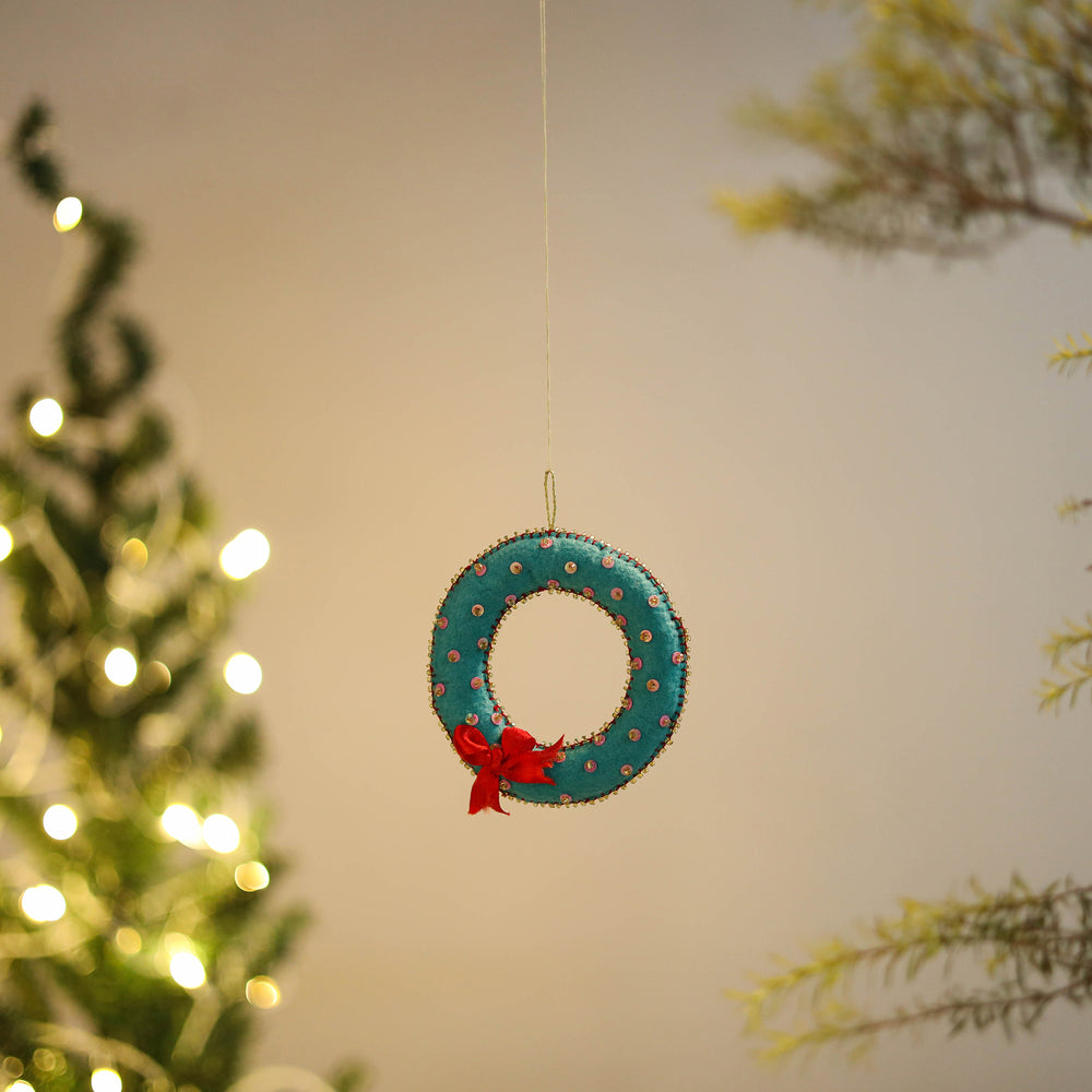 Wreath Felt Ornament - Handmade Christmas Decor 58