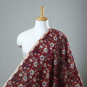 Red - Block Printed Cotton Kalamkari Bagru Fabric 17