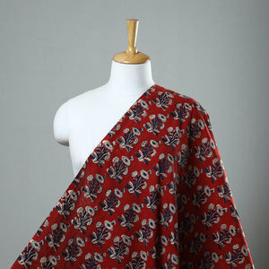 Red - Block Printed Cotton Kalamkari Bagru Fabric 20