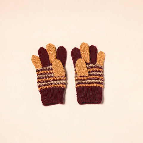 Brown Kumaun Hand Knitted Woollen Hand Gloves (Adult)