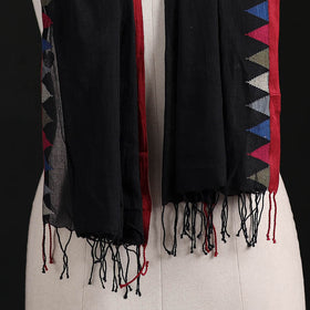 Phulia Jamdani Pure Handloom Cotton Stole with Tassels 01