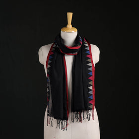 Phulia Jamdani Pure Handloom Cotton Stole with Tassels 01