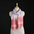 Phulia Jamdani Pure Handloom Cotton Stole with Tassels 02