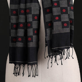 Phulia Jamdani Pure Handloom Cotton Stole with Tassels 03