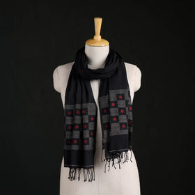 Phulia Jamdani Pure Handloom Cotton Stole with Tassels 03