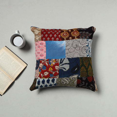Multicolor - handcrafted cotton patchwork cushion cover 04