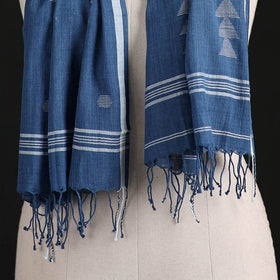 Phulia Jamdani Pure Handloom Cotton Stole with Tassels 04