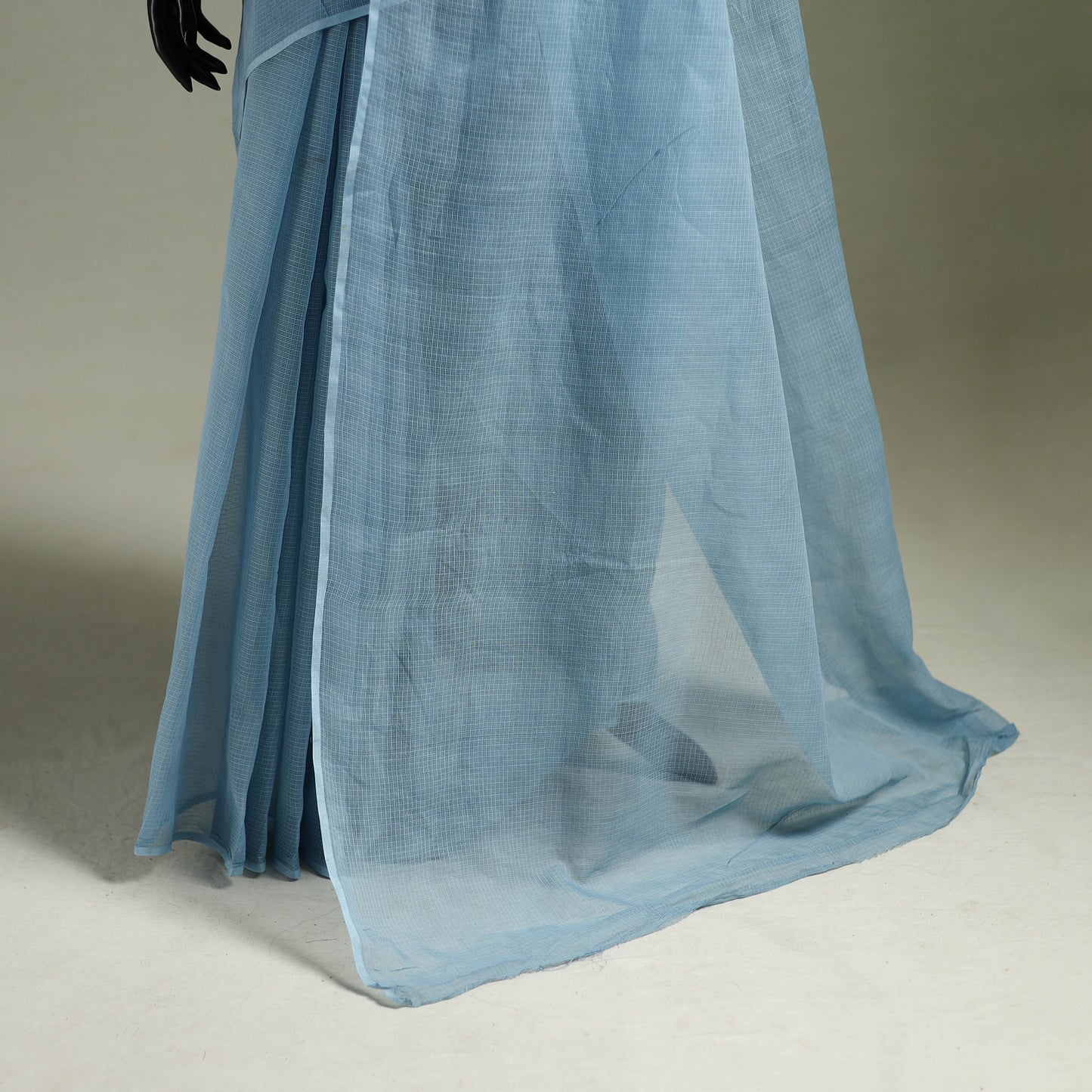 Blue - Nazaakat Kota Doria Cotton Plain Saree with Blouse & Jewellery Set 66