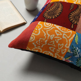 Multicolor - handcrafted cotton patchwork cushion cover (16