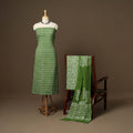 Green - 3pc cotton unstitched hand batik dress material 04