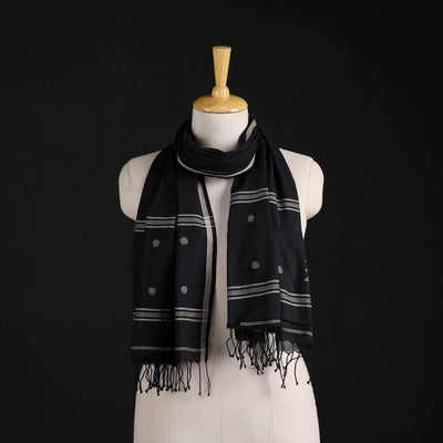Phulia Jamdani Pure Handloom Cotton Stole with Tassels 06
